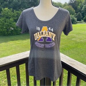 Under Armour top t-shirt tee athleisure Albany Great Danes workout gray medium